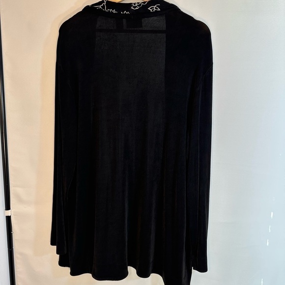 Chico’s Womens Size 3 US XL Open Front Long Sleeve Cardigan Sweater Duster Black - Picture 7 of 10